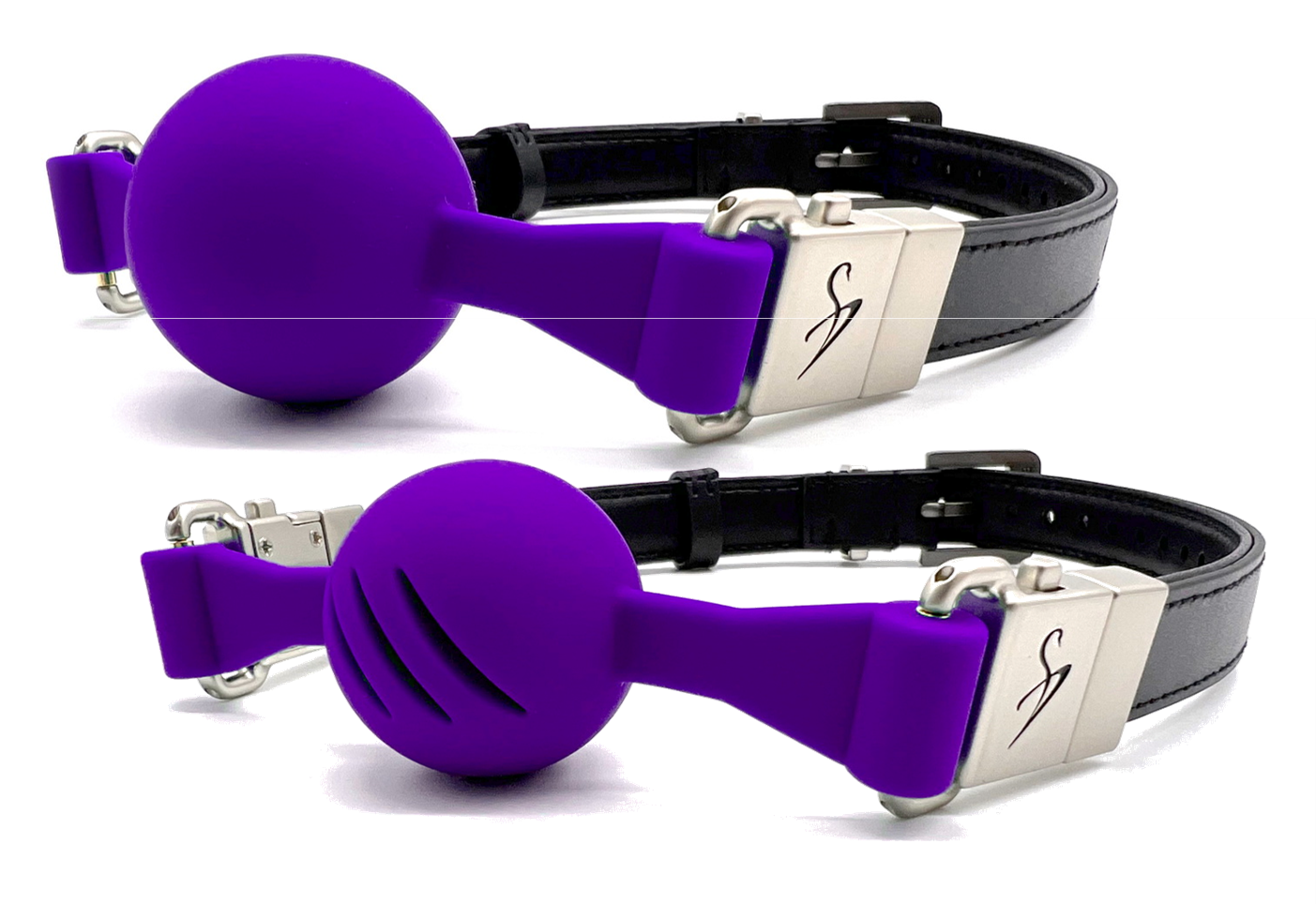 Black Swan  Gag Ball Set Black Purple